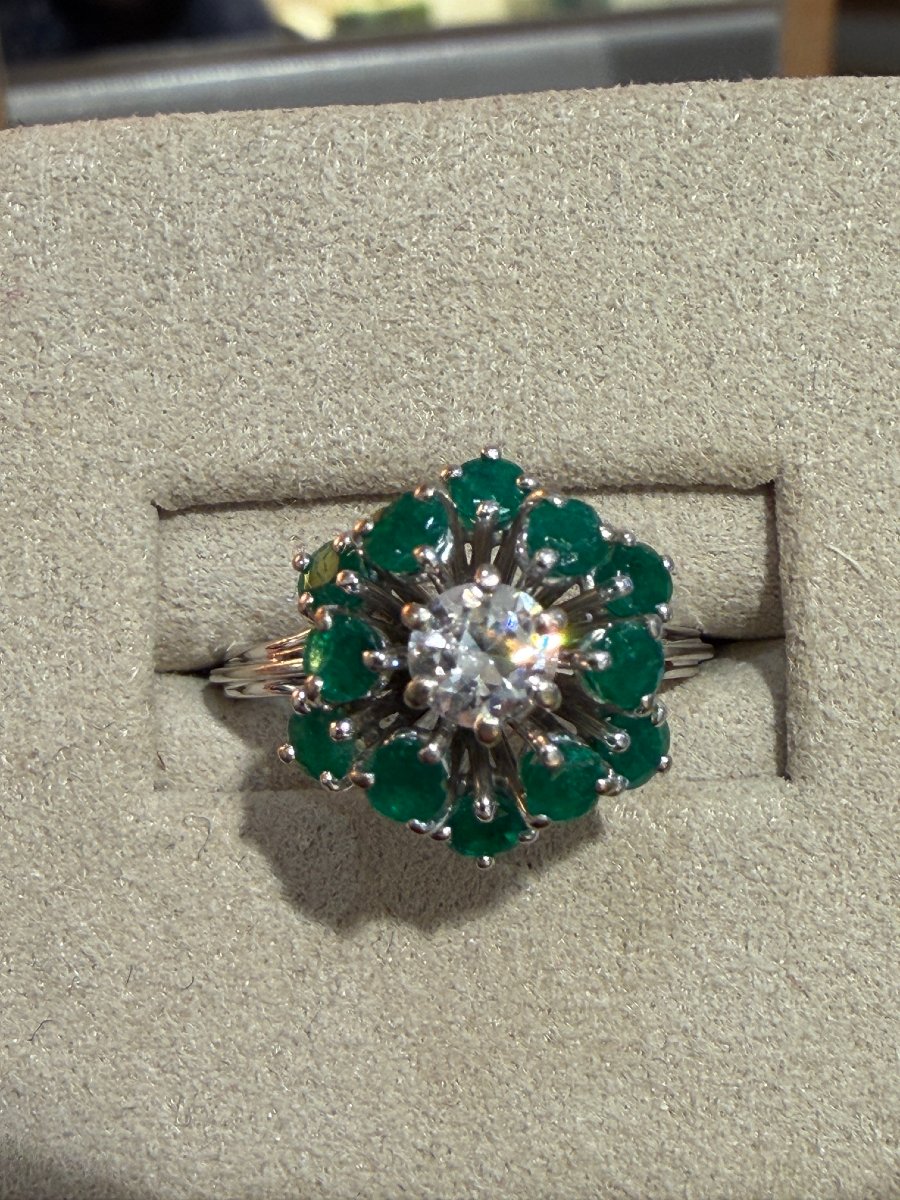 Antique Emerald & Diamond Ring 