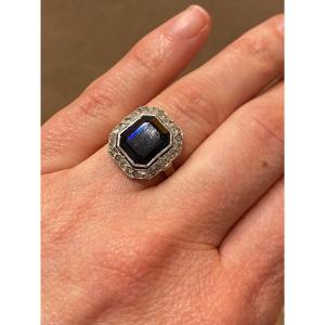 Art Deco Verneuil Sapphire And Diamond Ring