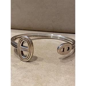 Hermes, Silver Bangle Bracelet "anchor Chain 24"