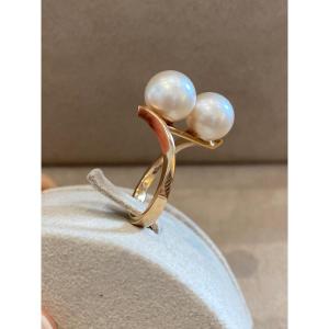 Toi & Moi Cultured Pearl Ring