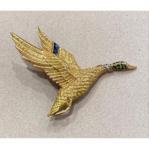 Georges Lenfant For Hermes, Duck In Flight Brooch