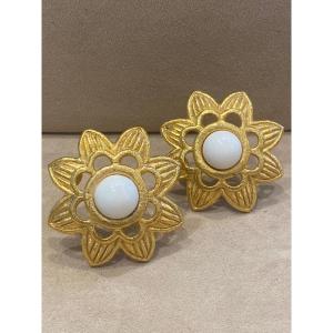 Givenchy, Large Flower Earrings 