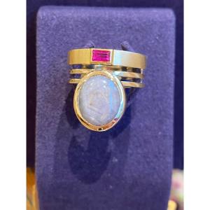 Janine Renard, Modernist Star Sapphire Ring