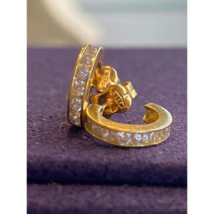 Gold & Diamond Half Hoop Earrings