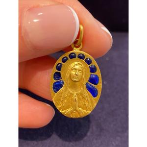 Medal Of The Virgin Plique A Jour Enamels