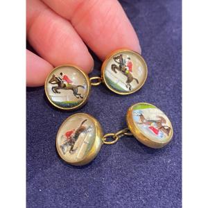 Paire de boutons de manchette en Essex Crystal