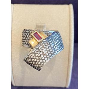 JANINE RENARD (1947), BAGUE MODERNISTE