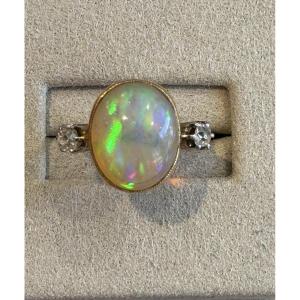 Antique Opal & Diamond Ring