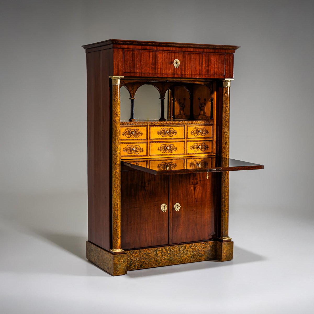Biedermeier Secretary With Transferred Decorations, Johann Georg Hiltl (1771-1845), Munich, Ve-photo-2