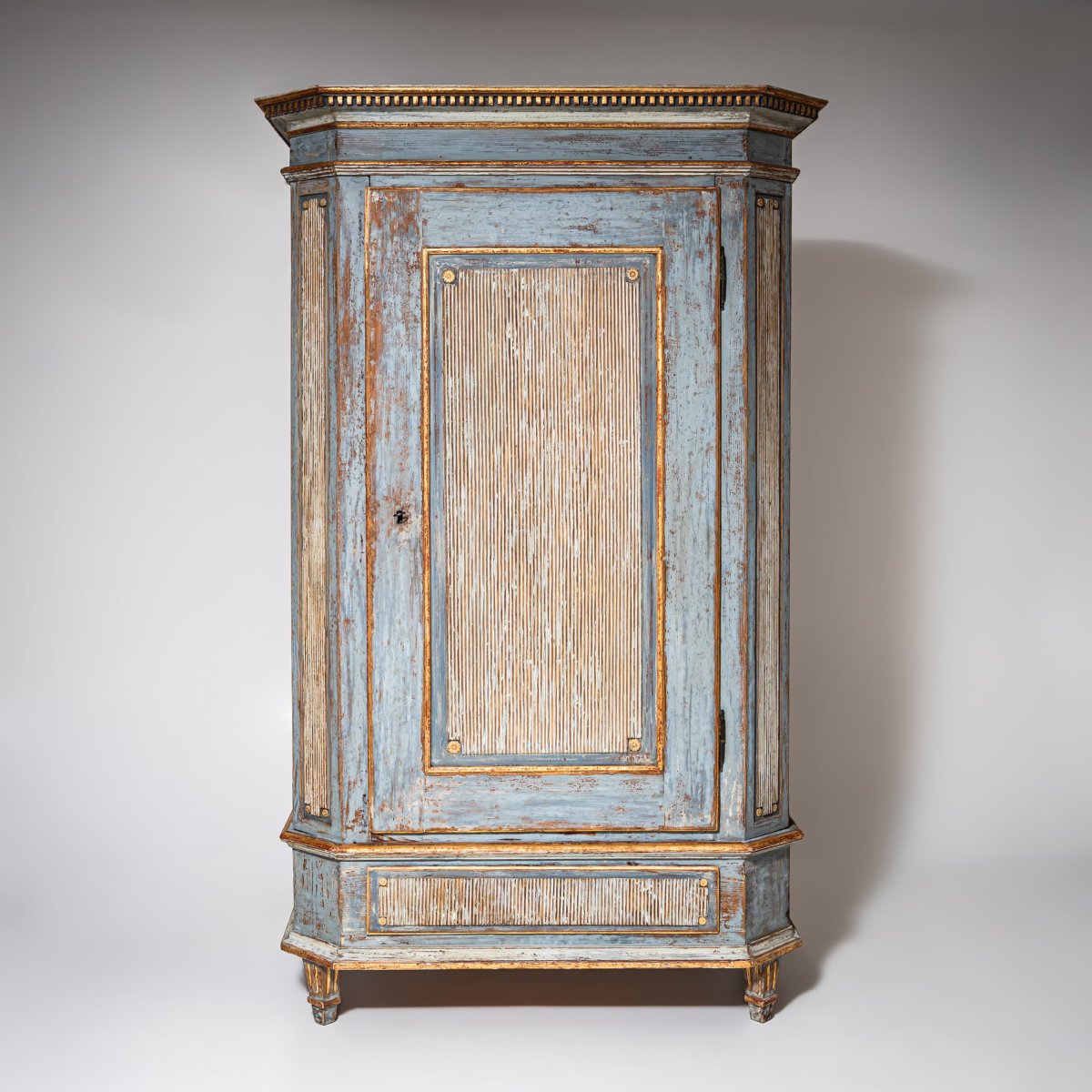 Light Blue Louis XVI Wardrobe, Late 18th Century-photo-2
