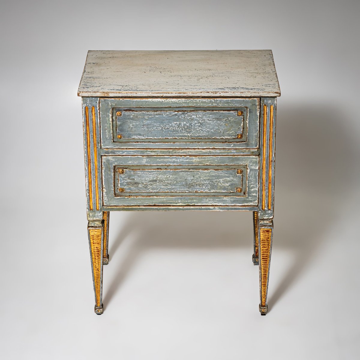 Hand-painted Louis XVI Chest Of Drawers With Gilt Accents, Late 18th Century-photo-5