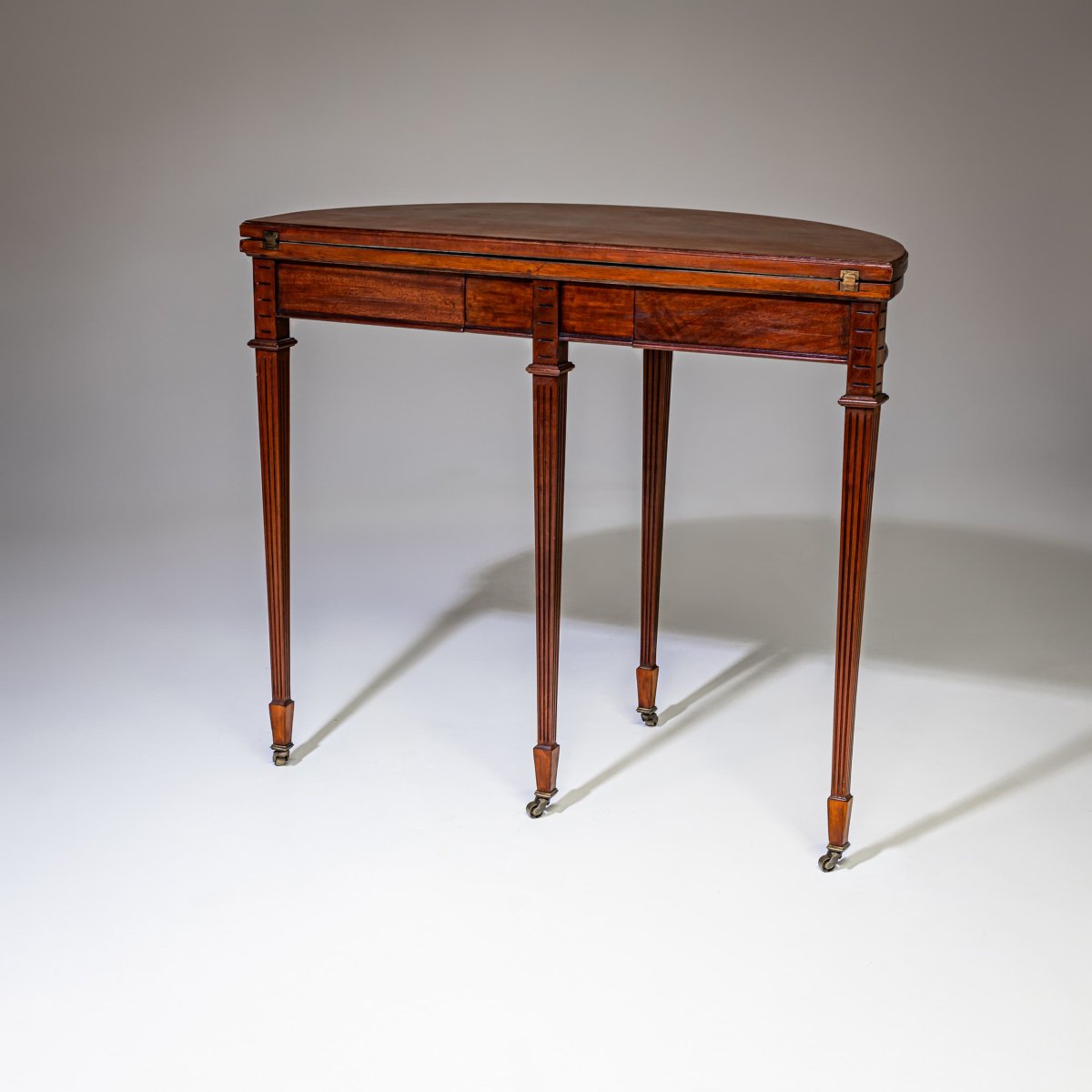 Georgian Half Moon Mahogany Gaming Table, Late 18th Century-photo-4