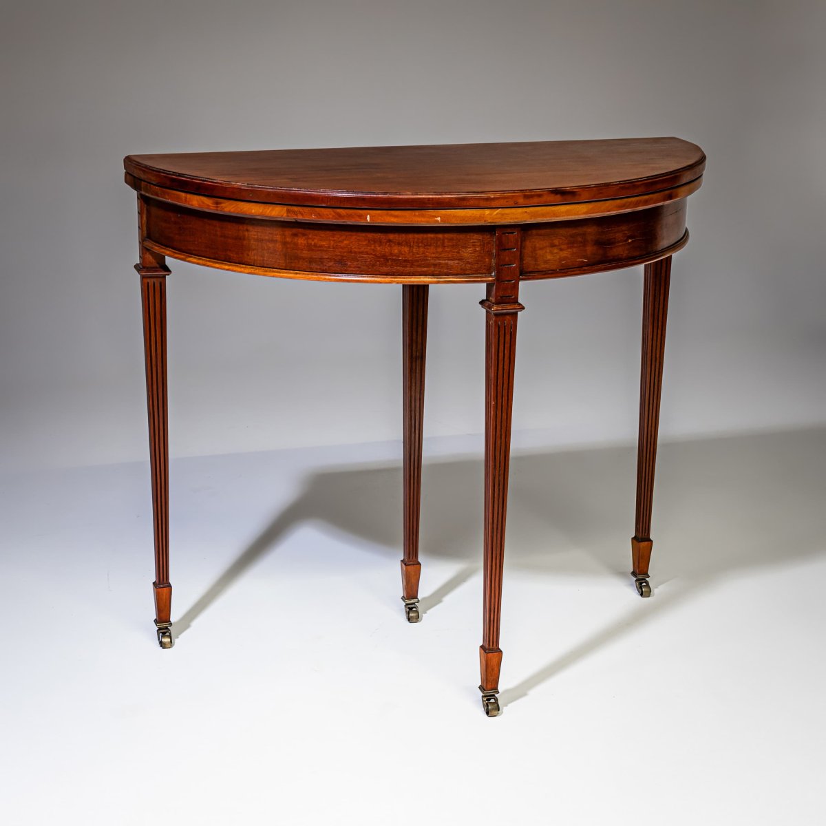 Georgian Half Moon Mahogany Gaming Table, Late 18th Century-photo-4