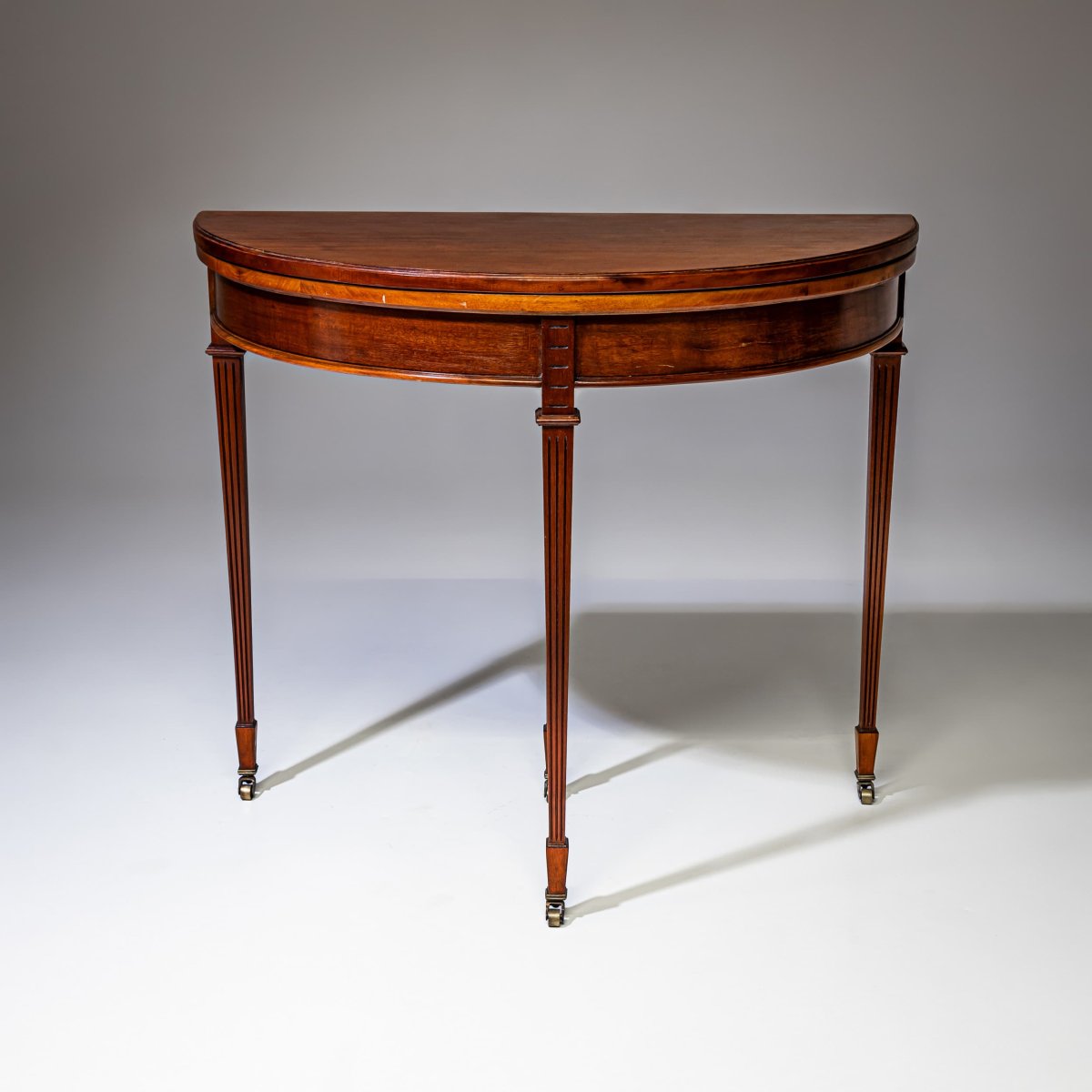 Georgian Half Moon Mahogany Gaming Table, Late 18th Century-photo-5