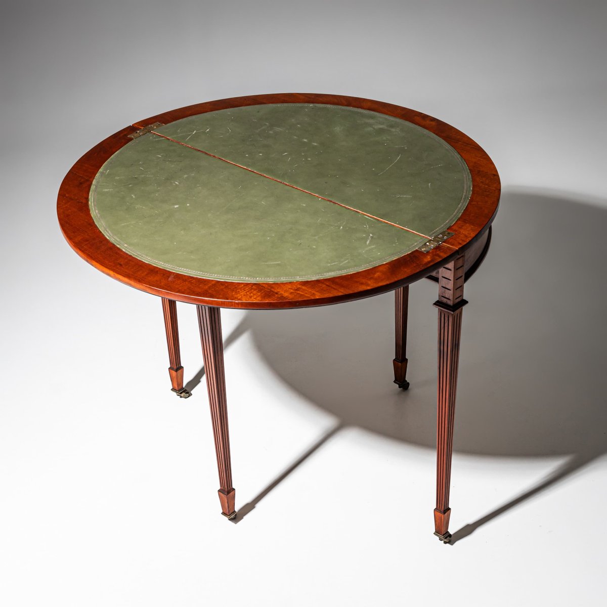 Georgian Half Moon Mahogany Gaming Table, Late 18th Century-photo-6