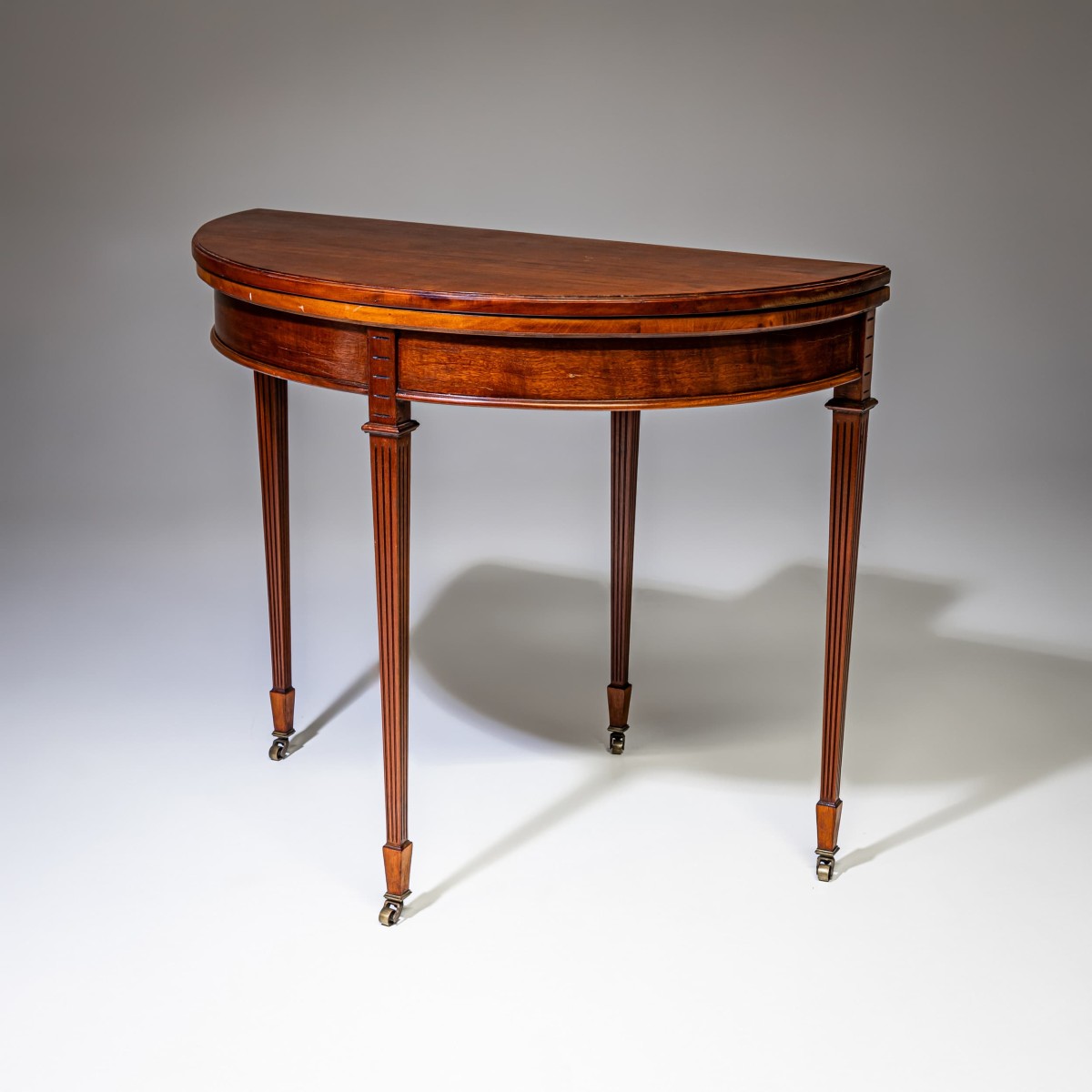 Georgian Half Moon Mahogany Gaming Table, Late 18th Century