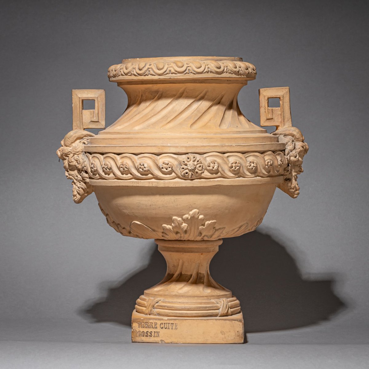 Paire d'amphores en terre cuite par Gossin, France, XIXe siècle-photo-6