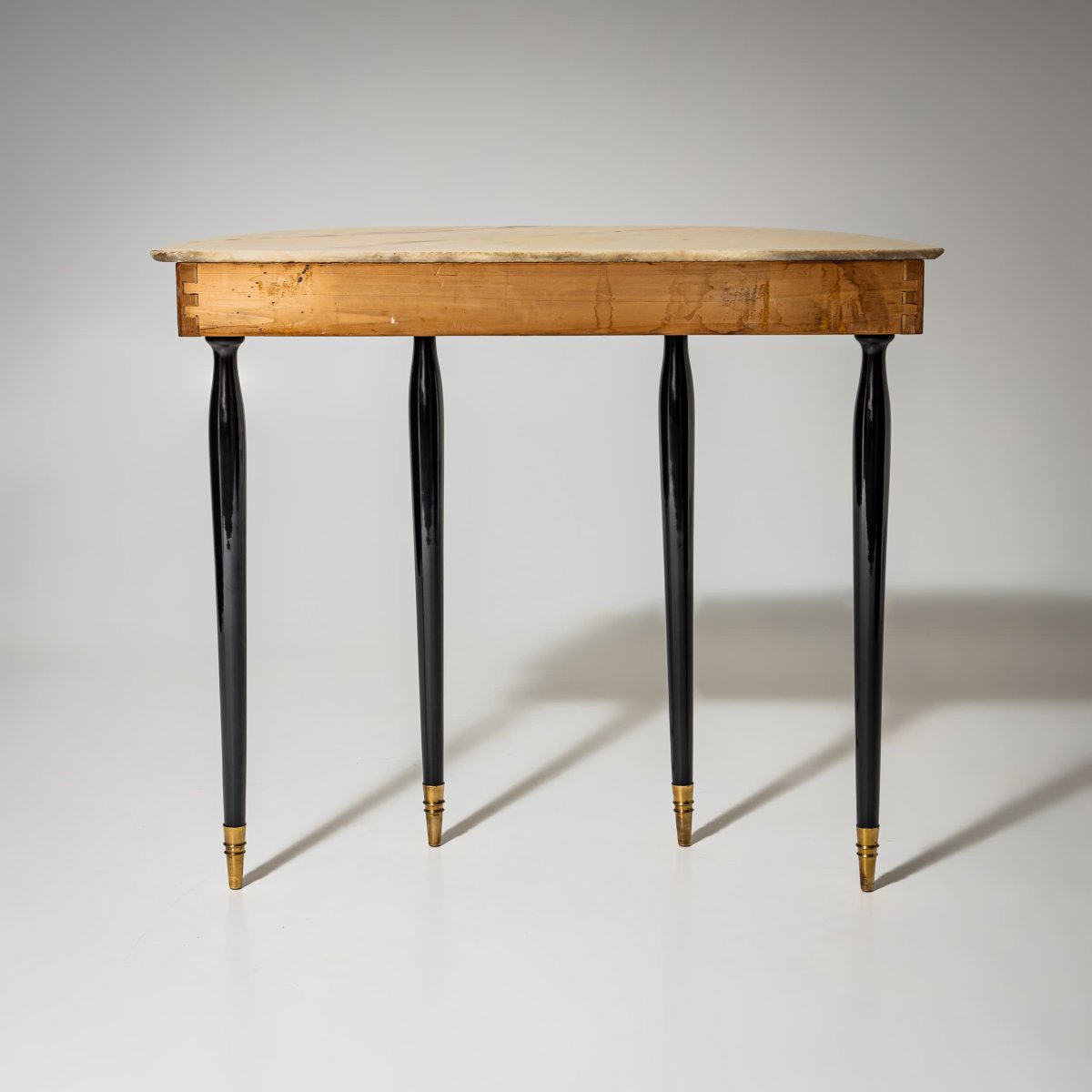 Console demi-lune ébonisée, Italie, milieu du XXe siècle-photo-8