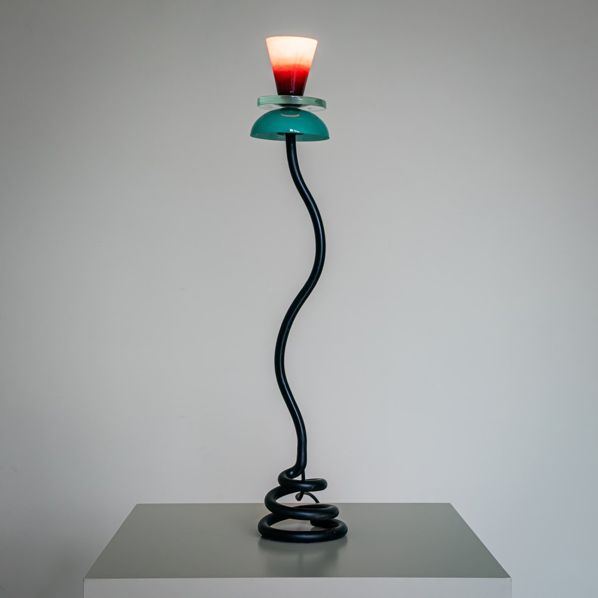 Table Lamp With Glass Shade, Italy, Late 20th Century-photo-2