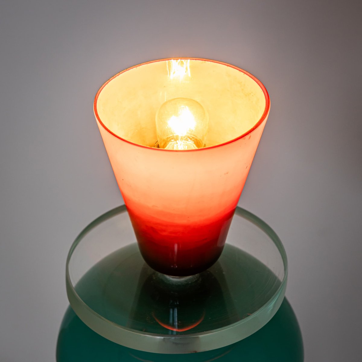 Table Lamp With Glass Shade, Italy, Late 20th Century-photo-6