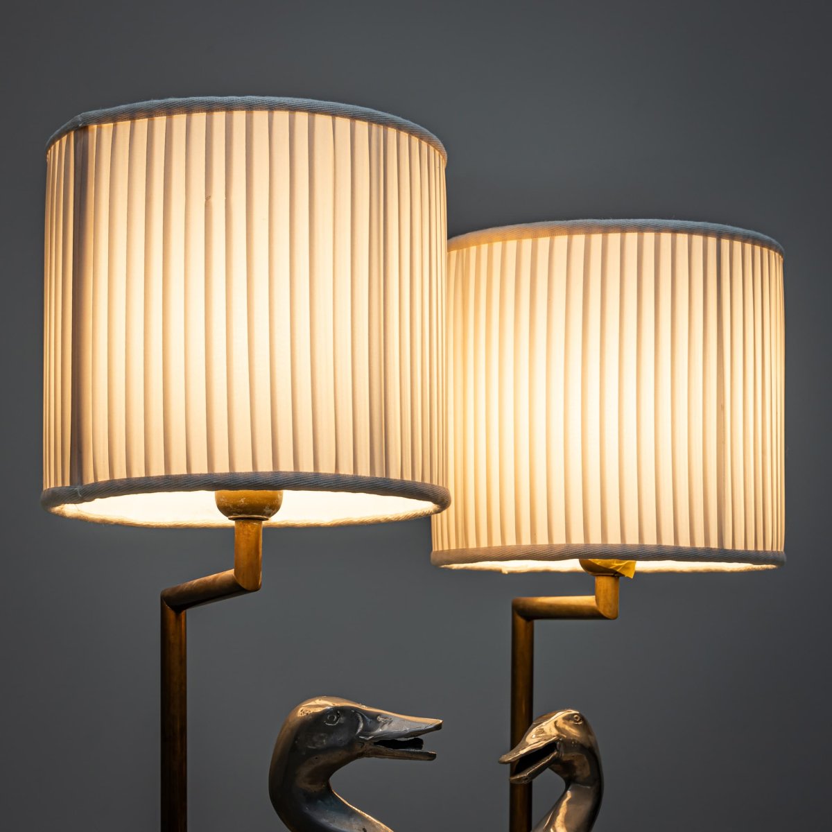 Table Lamps With Decorative Figurines Representing Geese, Probably France, Late 10th Century-photo-4