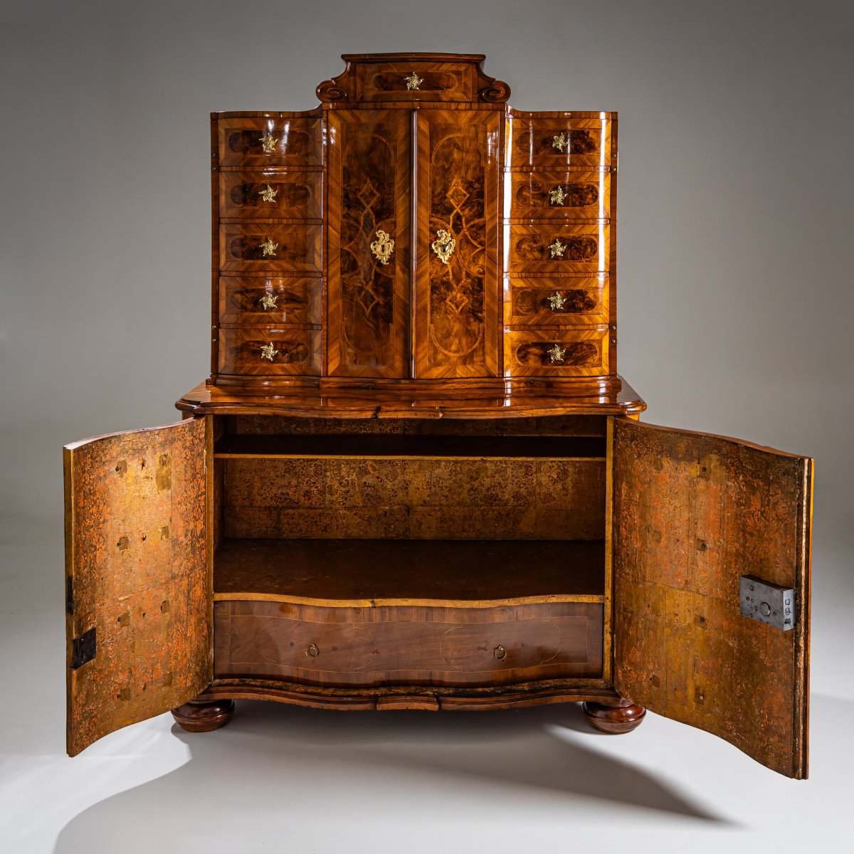 Baroque Trompe-l'oeil Cabinet, South Germany, Mid-18th Century-photo-2