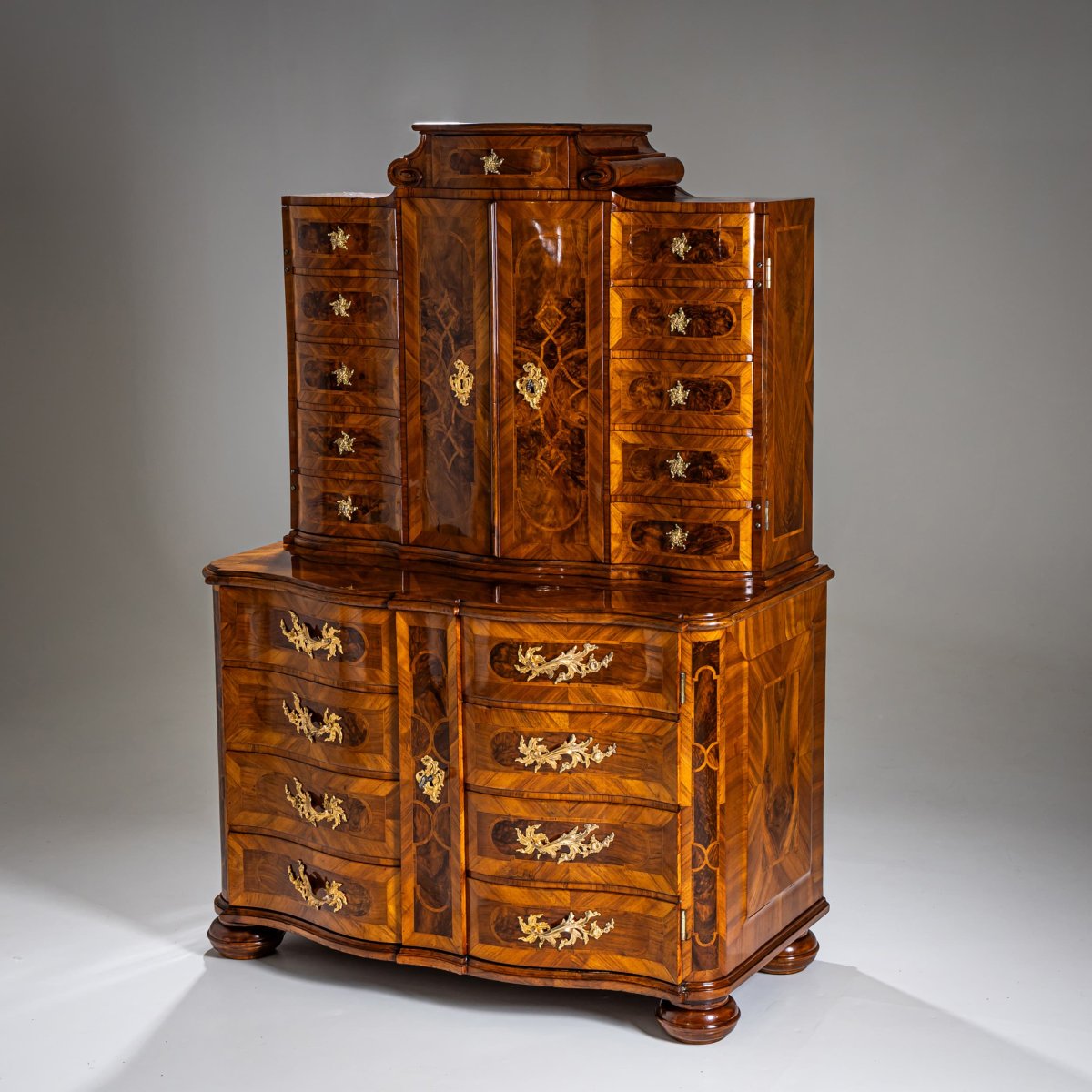 Baroque Trompe-l'oeil Cabinet, South Germany, Mid-18th Century-photo-3