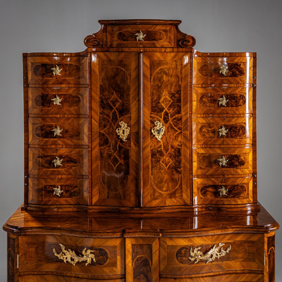 Baroque Trompe-l'oeil Cabinet, South Germany, Mid-18th Century-photo-2