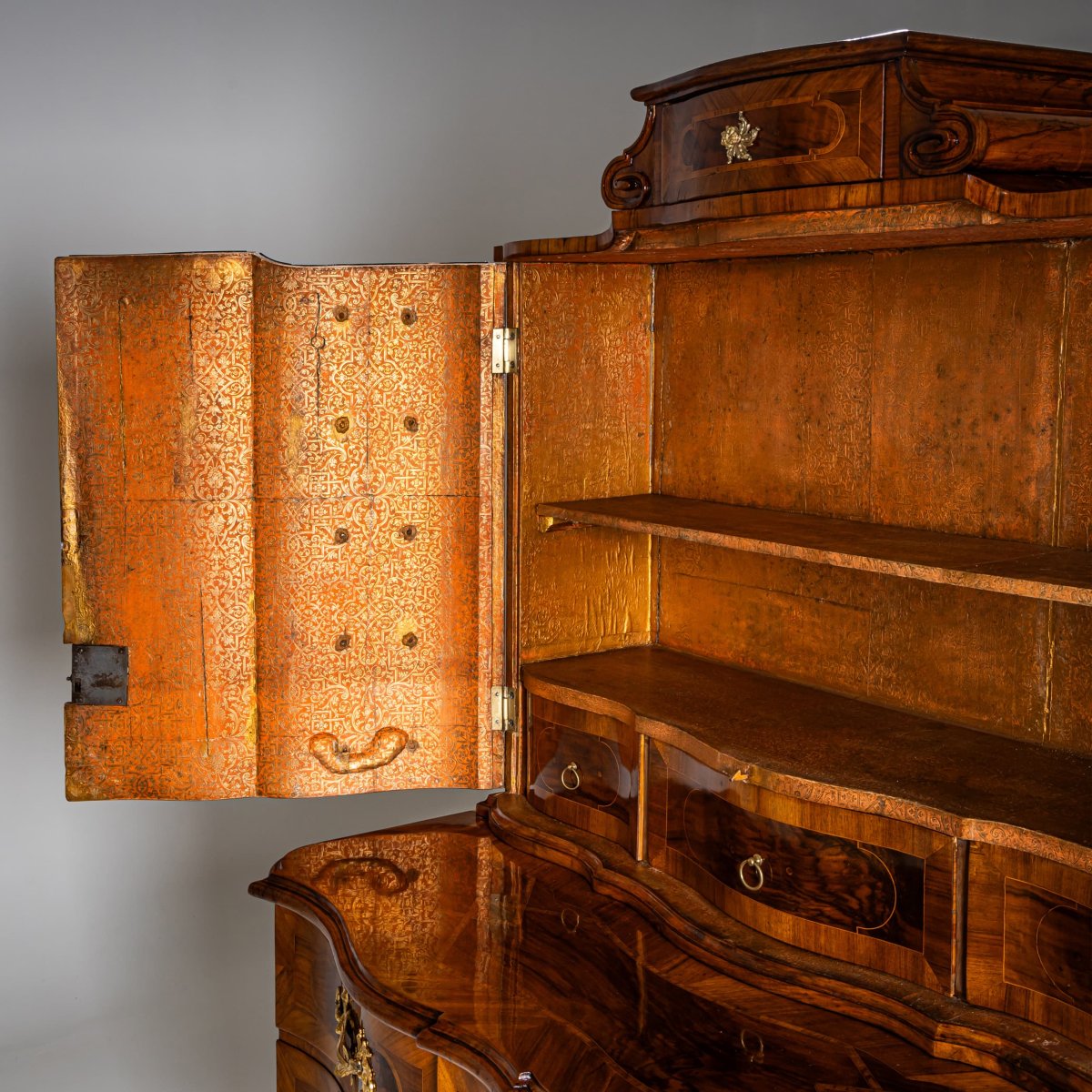 Baroque Trompe-l'oeil Cabinet, South Germany, Mid-18th Century-photo-6