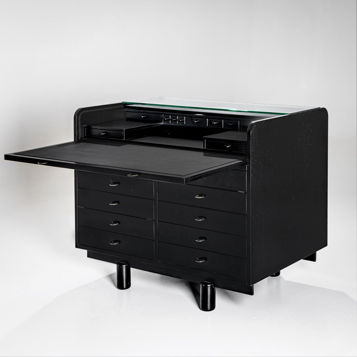 Bureau noir par Gianfranco Frattini pour Bernini, Italie, années 1960-photo-3
