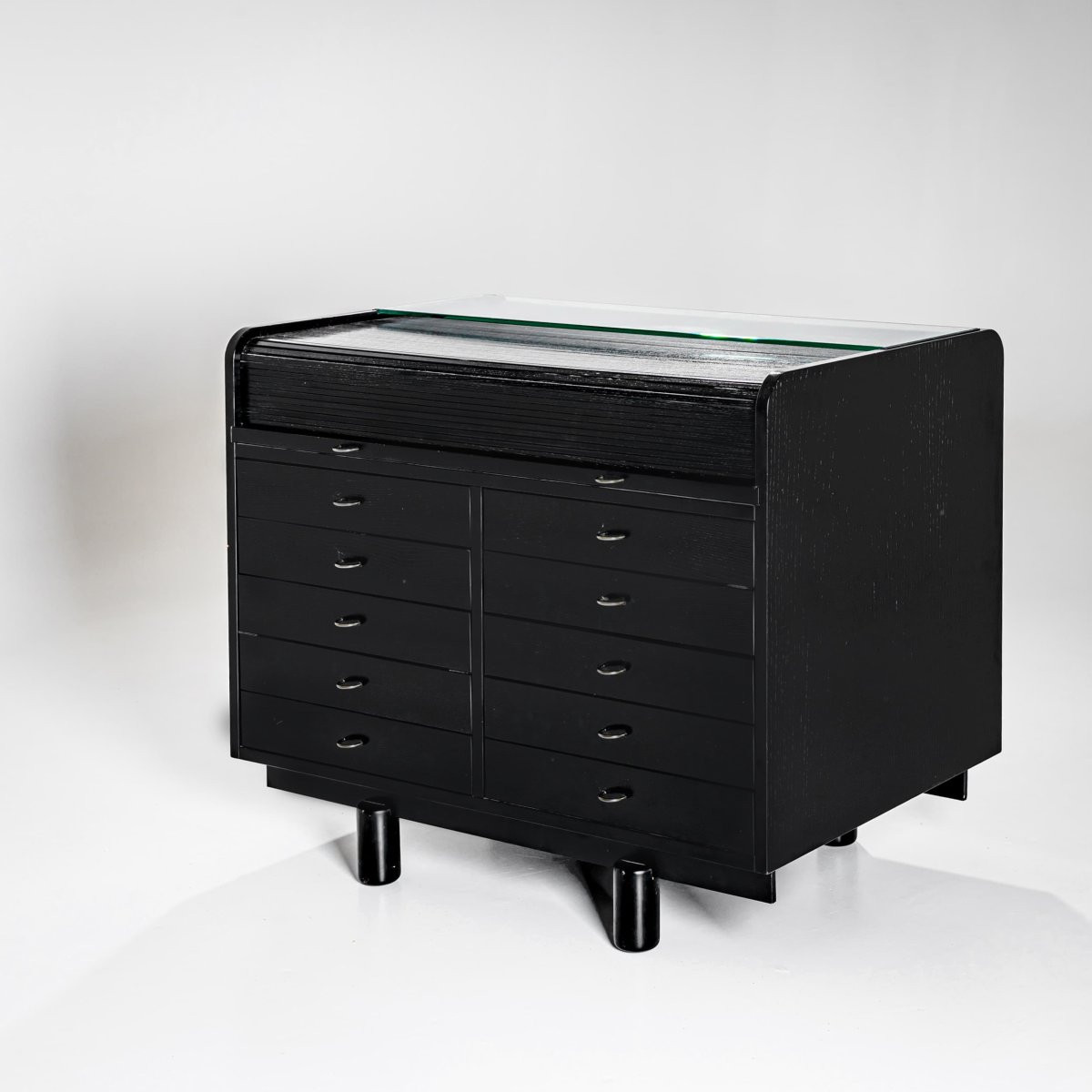Bureau noir par Gianfranco Frattini pour Bernini, Italie, années 1960-photo-4