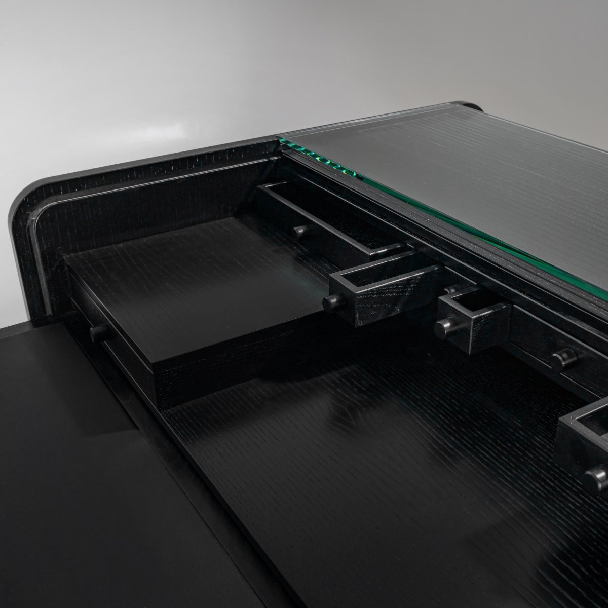 Bureau noir par Gianfranco Frattini pour Bernini, Italie, années 1960-photo-4