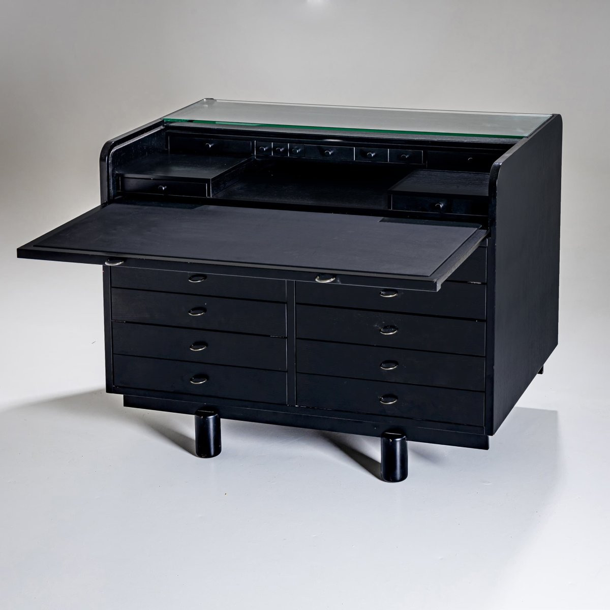 Bureau noir par Gianfranco Frattini pour Bernini, Italie, années 1960-photo-7