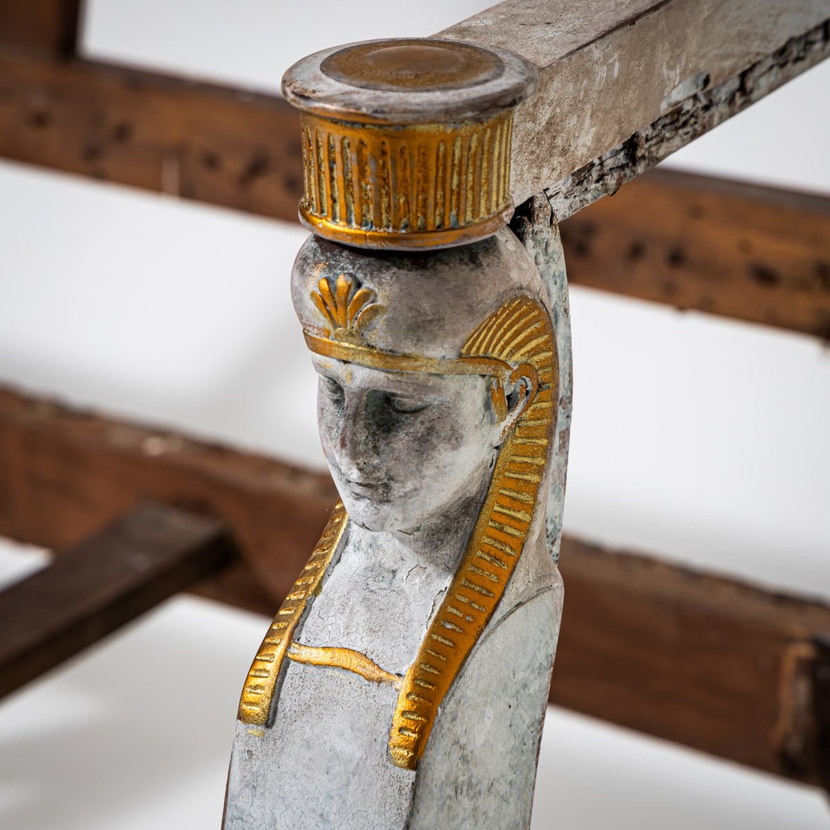 Empire Style Sofa Painted In Gray, 19th Century-photo-2