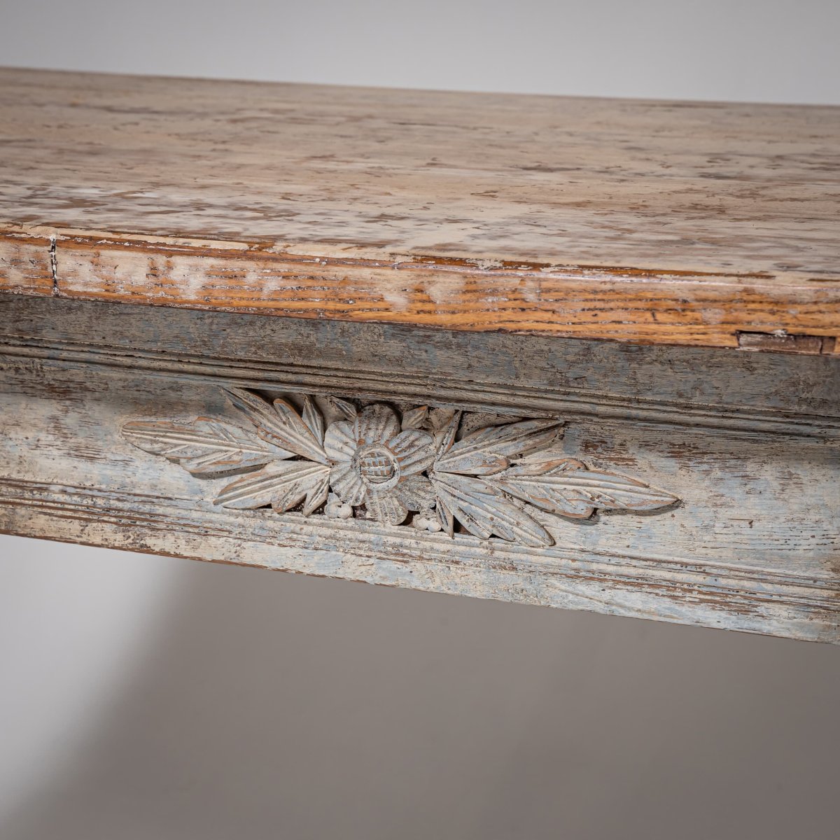 Table à manger provinciale Louis XVI avec finition grise, fin du XVIIIe siècle-photo-7