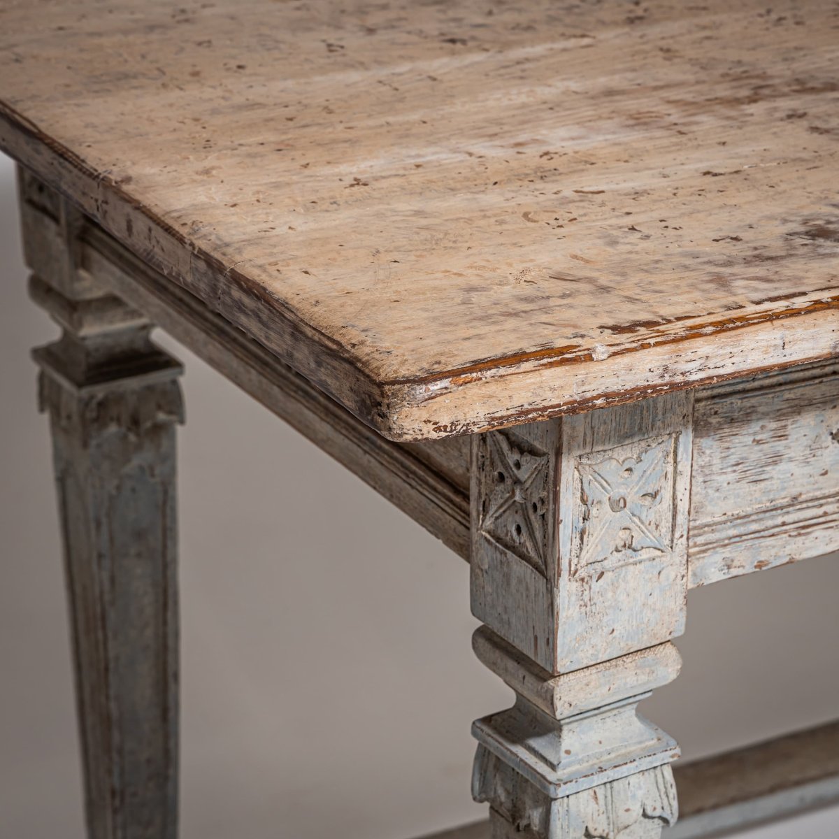 Table à manger provinciale Louis XVI avec finition grise, fin du XVIIIe siècle-photo-8