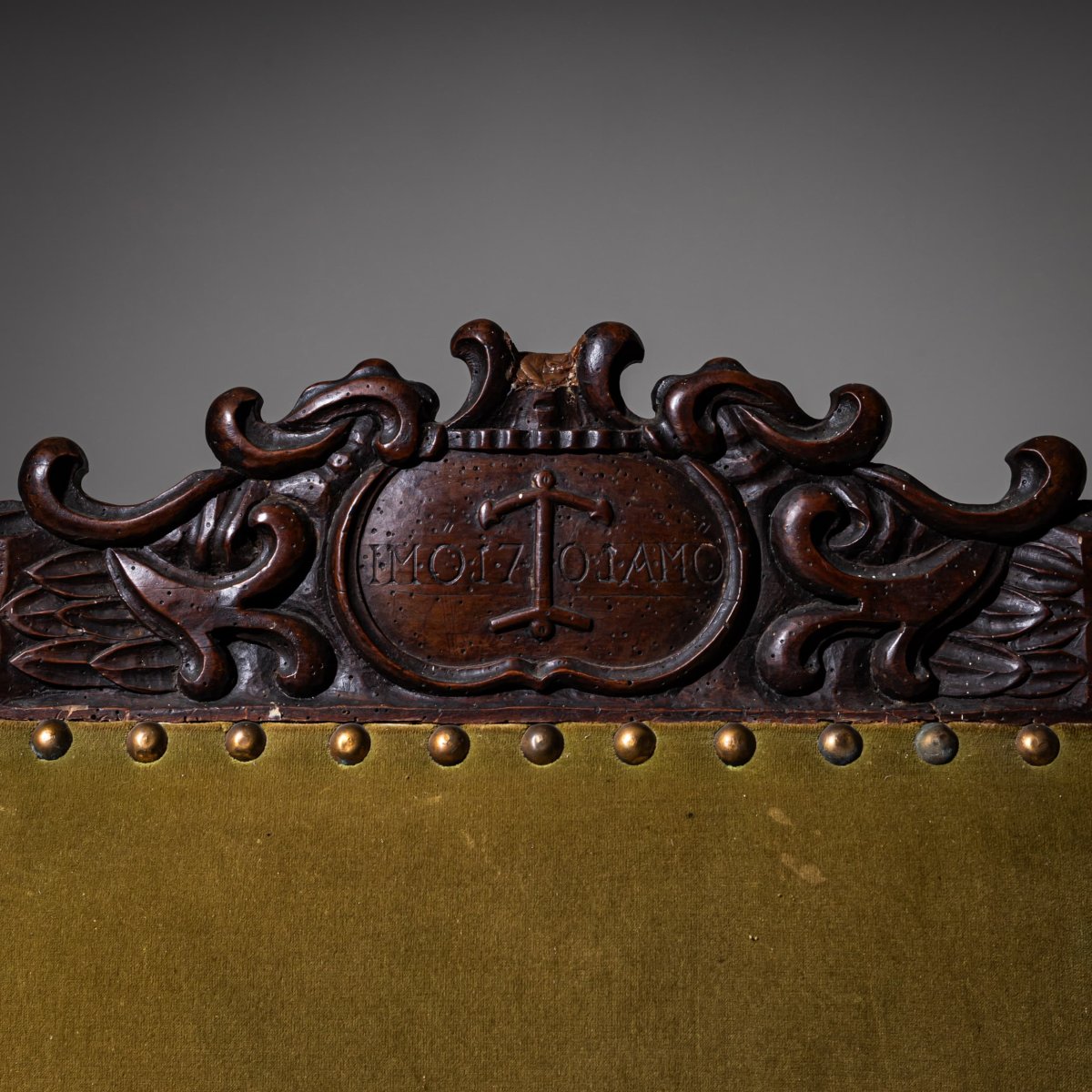 Primitive Baroque Armchair, Dated 1701-photo-2