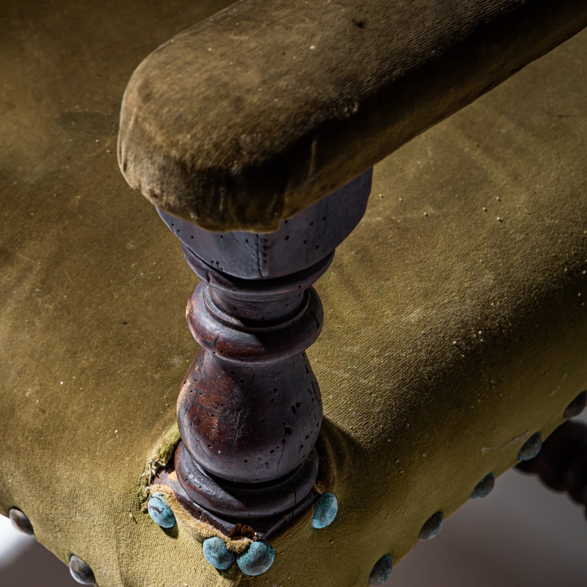 Primitive Baroque Armchair, Dated 1701-photo-3