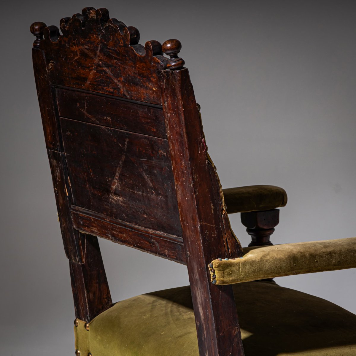 Primitive Baroque Armchair, Dated 1701-photo-5