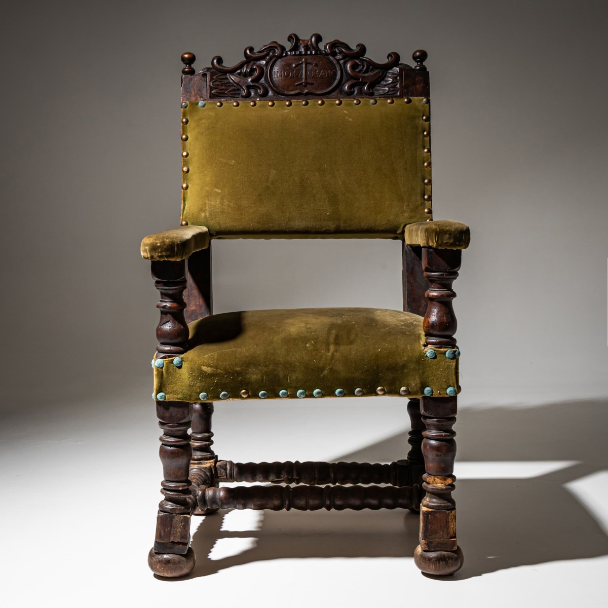 Primitive Baroque Armchair, Dated 1701