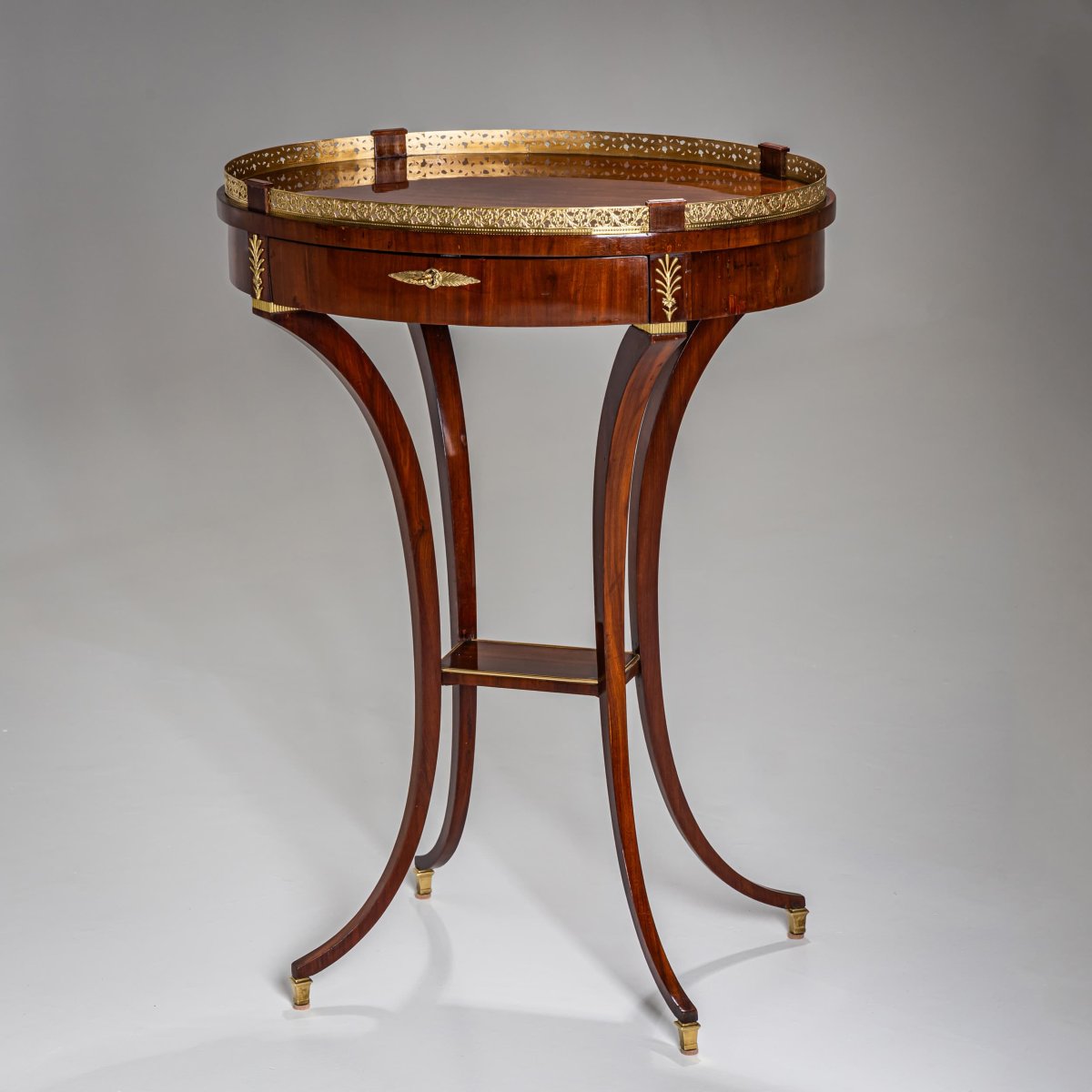 Table d'appoint ovale de style Empire, début du XIXe siècle-photo-3