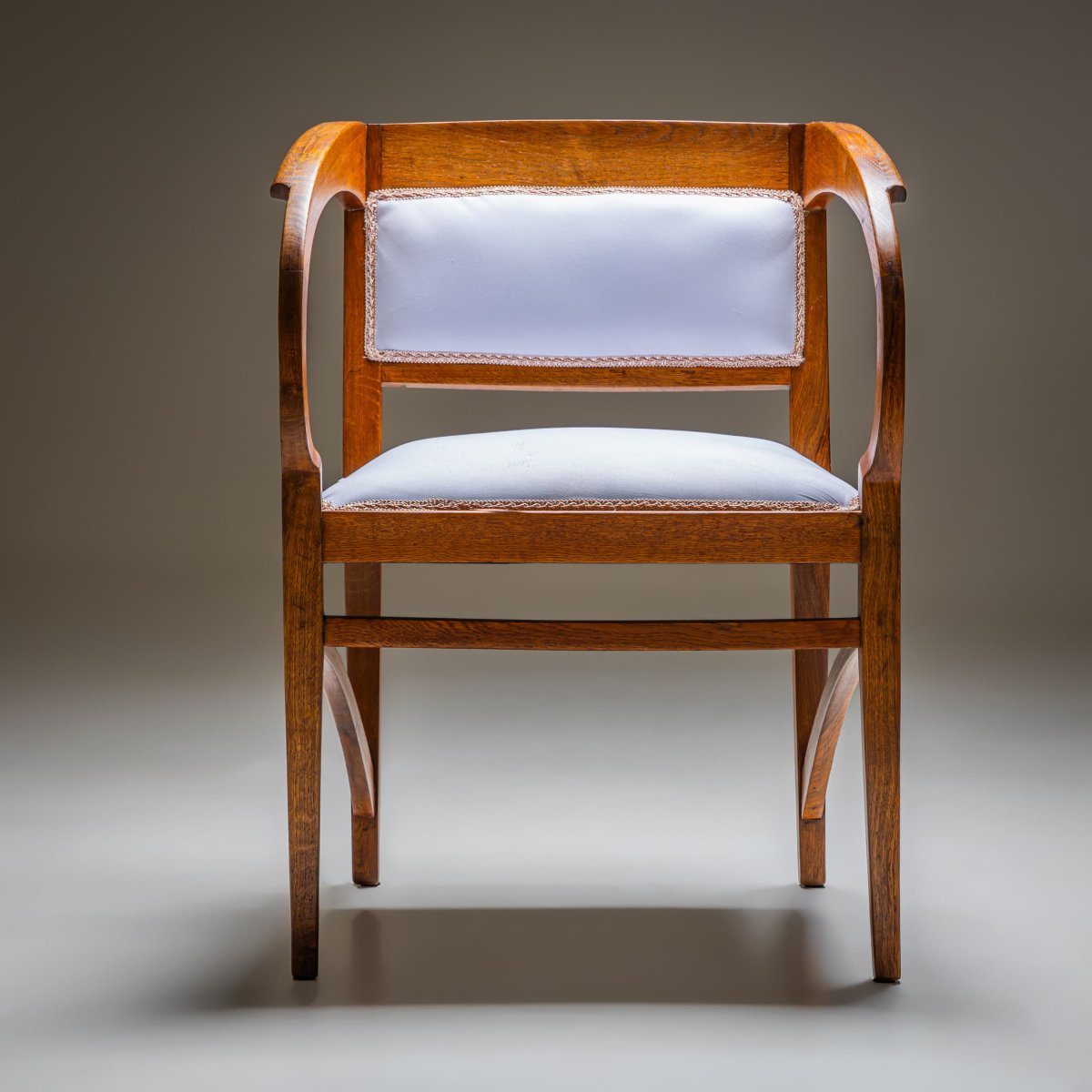Oak Armchair, Art Nouveau Style, Probably Vienna, Early 20th Century-photo-2