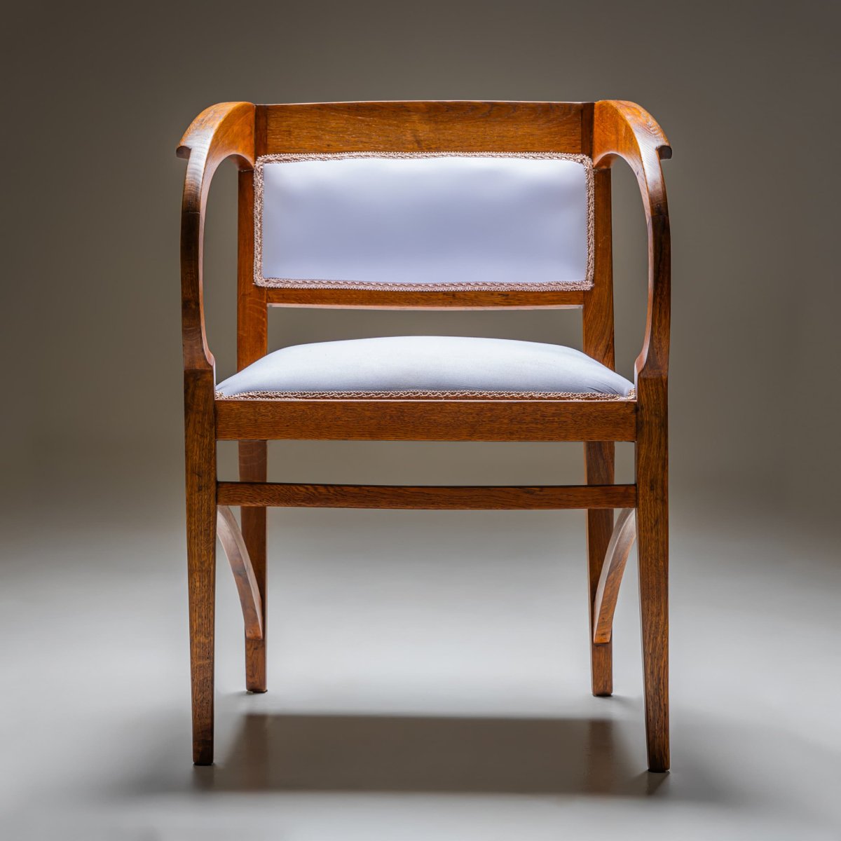 Oak Armchair, Art Nouveau Style, Probably Vienna, Early 20th Century-photo-5