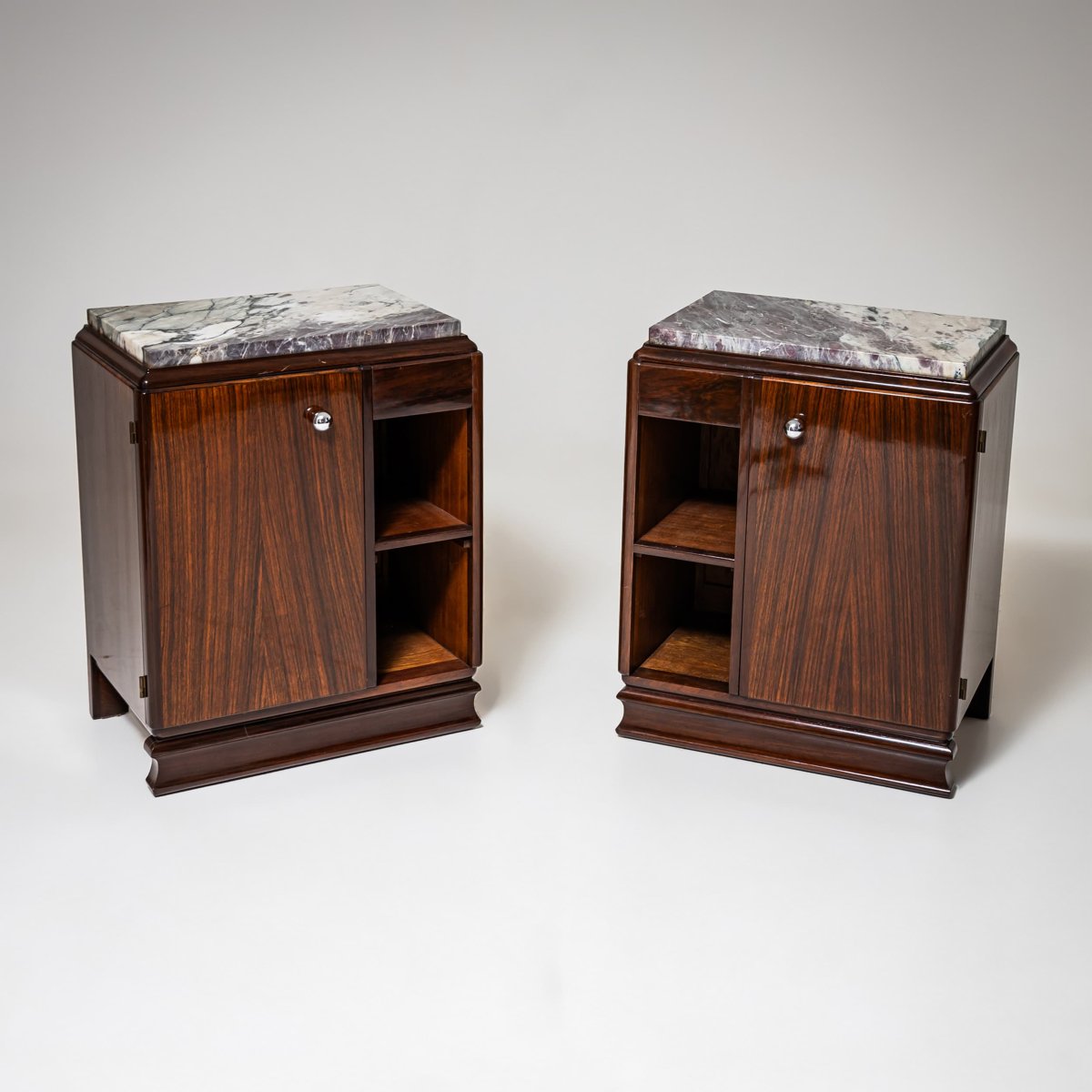 Pair Of Art Deco Bedside Tables, France Circa 1920-photo-2