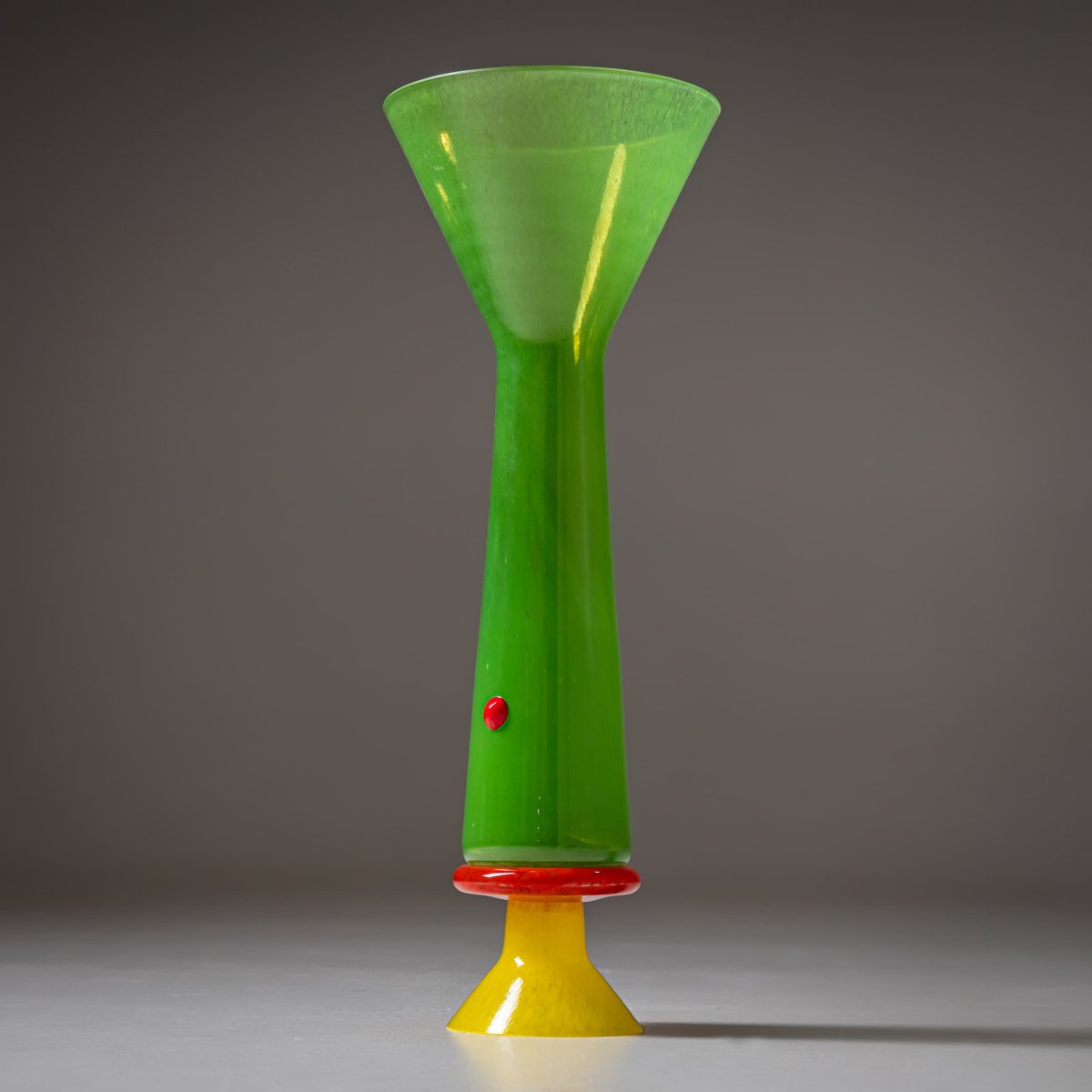 Barovier & Toso Vase, Green, Bag Series, Italy, Late 20th Century-photo-1