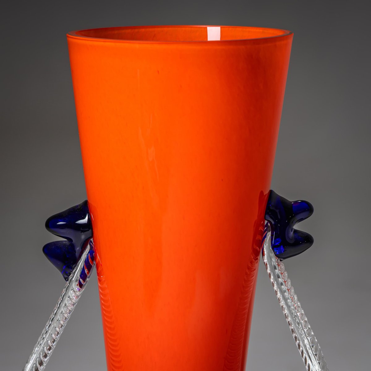 Barovier & Toso Vase, Red And Blue, Bag Series, Italy, Late 20th Century-photo-3