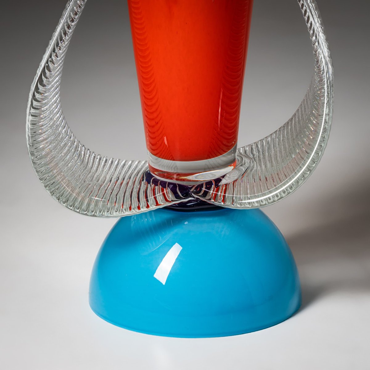 Barovier & Toso Vase, Red And Blue, Bag Series, Italy, Late 20th Century-photo-1