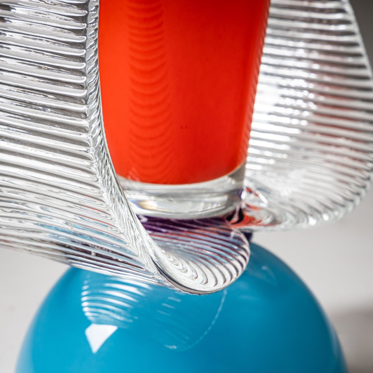 Barovier & Toso Vase, Red And Blue, Bag Series, Italy, Late 20th Century-photo-7