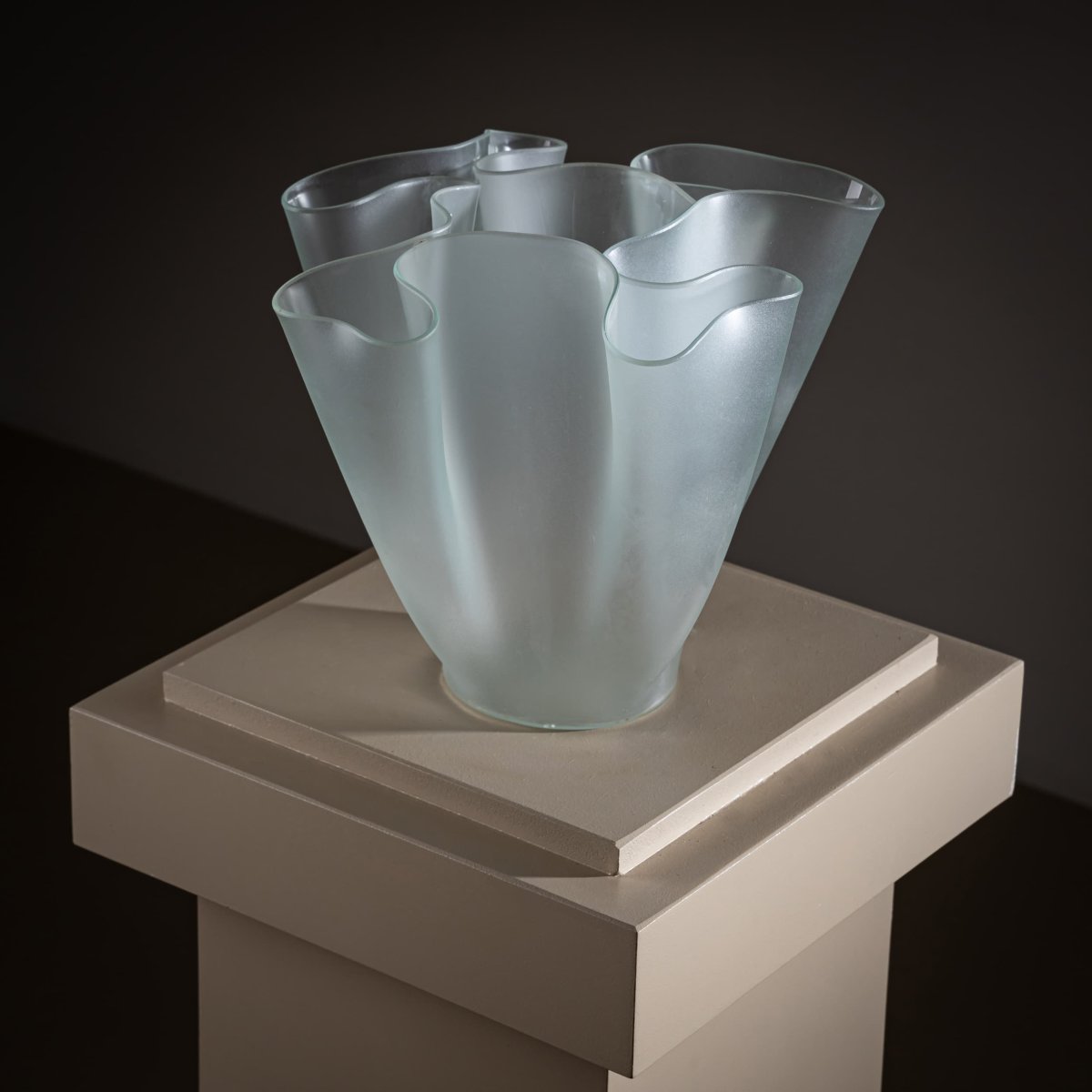 Vase en verre Cartoccio, Pietro Chiesa pour Fontana Arte, Italie, milieu du 20e siècle-photo-4