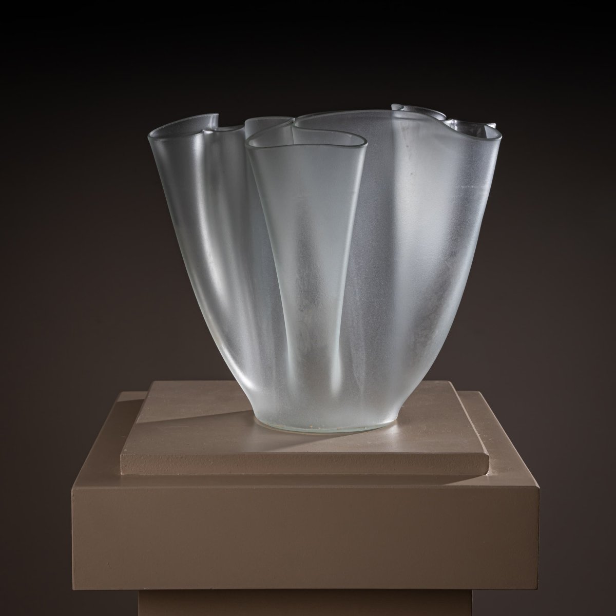 Vase en verre Cartoccio, Pietro Chiesa pour Fontana Arte, Italie, milieu du 20e siècle-photo-6